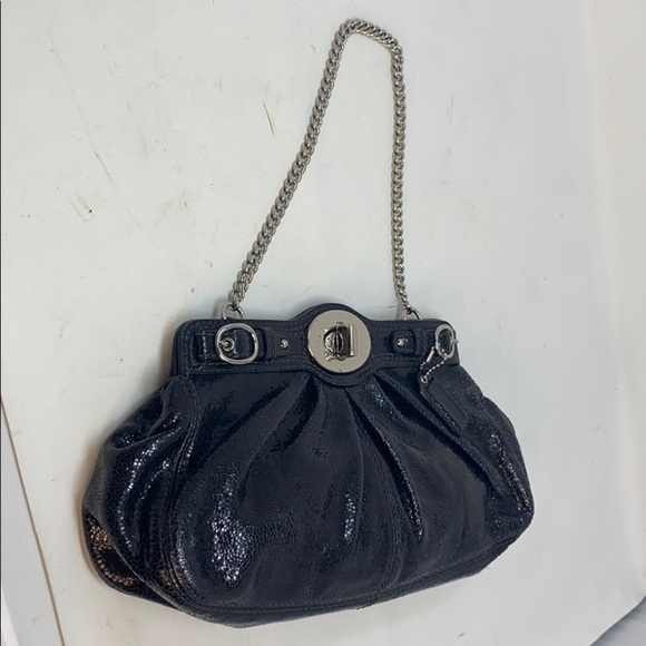 Coach Textured Charcoal Gray Metallic Bag - Picture 1 of 11